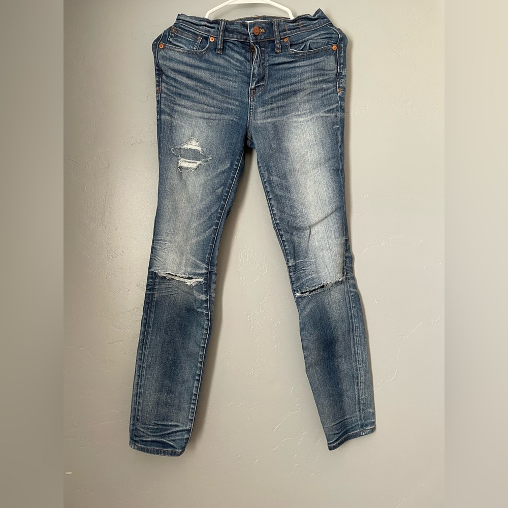 Madewell 9" High-Rise Skinny Jeans: Torn-Knee Edition